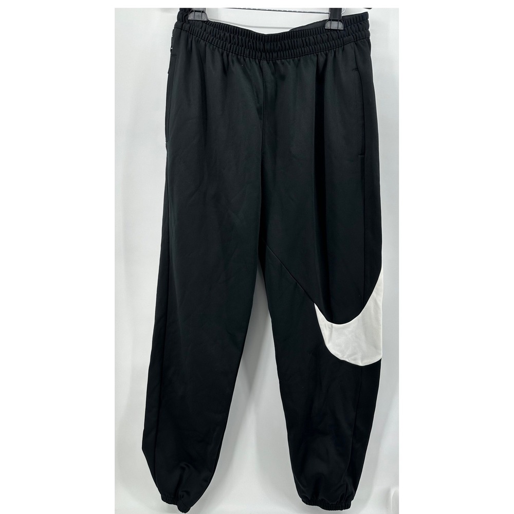 Nike Dri-FIT Big Swoosh Track Pants Mens XL Tall Black White Joggers DH9225-010